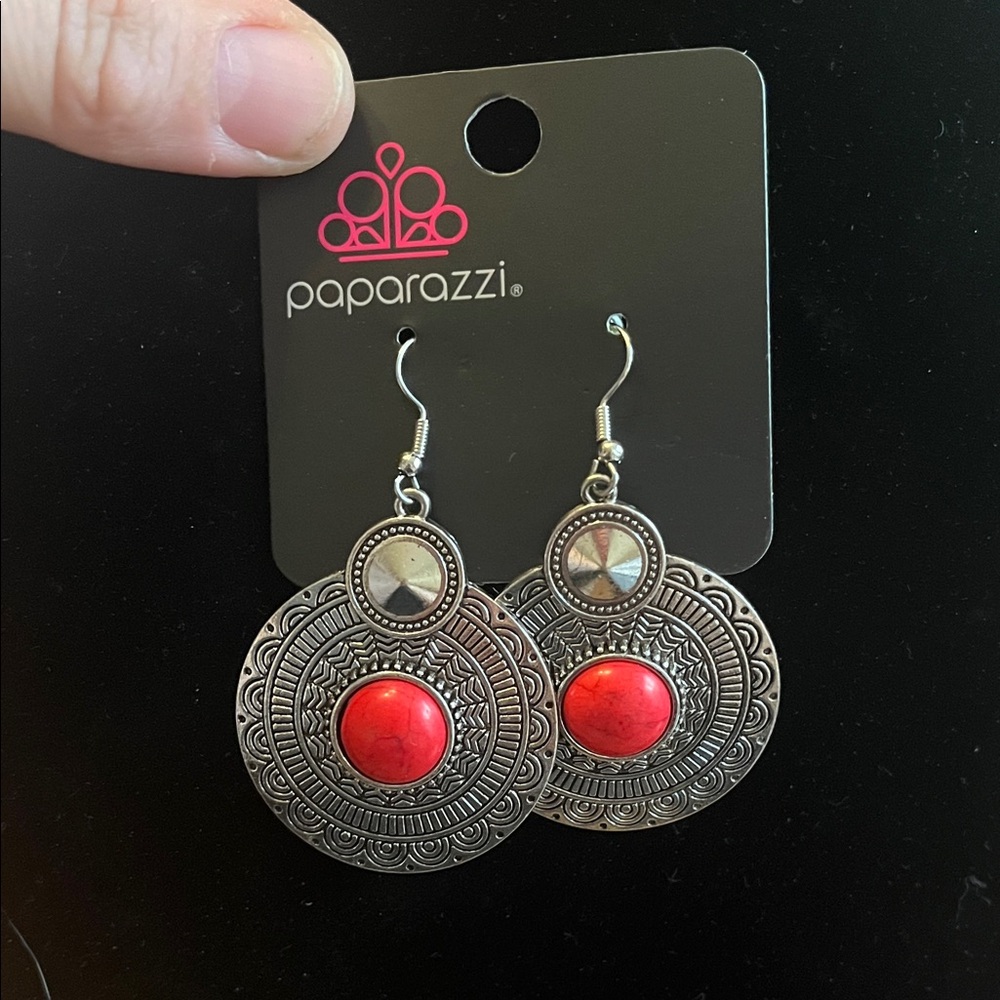 Paparazzi Terra Throwdown Red Earring